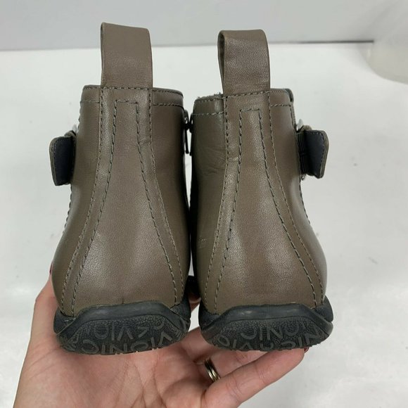 Vionic Adrie Orthaheel Orthotic Leather Ankle Boots Taupe Side Zip Women’s Sz 7 - Picture 10 of 11